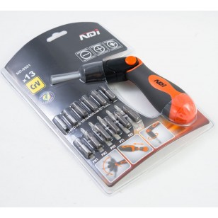 13PCS SCREWDRIVER SET WITH RATCHET HANDLE ND-0521